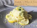 Spaghetti al limone, un assaggio della costiera amalfitana. Pasta profumata con limoni freschi e una crema verde.