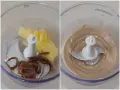 Preparazione per pasta burro e alici: burro e acciughe nel mixer, poi la crema ottenuta.