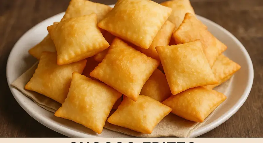 Un piatto colmo di gnocco fritto dorato e soffice, pronto per essere gustato.